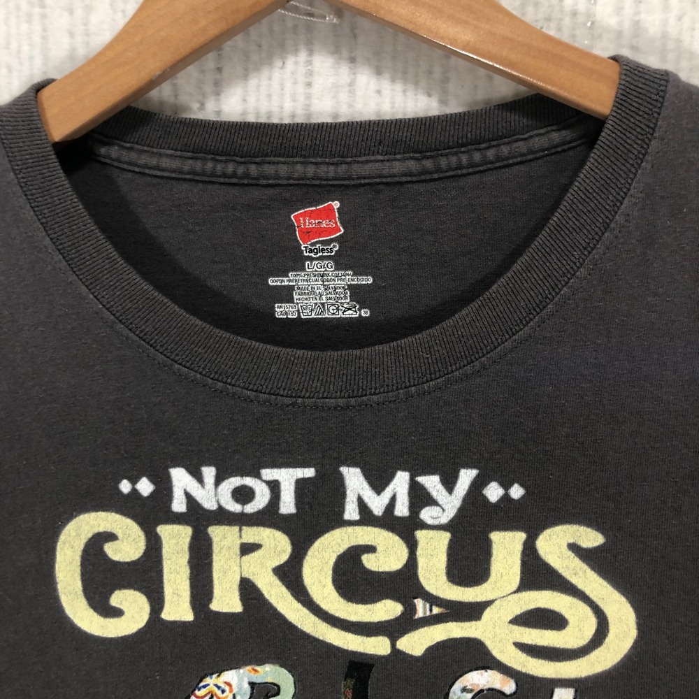 Hanes Not My Circus Not My Monkeys Graphic Tee Black Large Short Sleeve T-Shirt - Picture 5 of 8